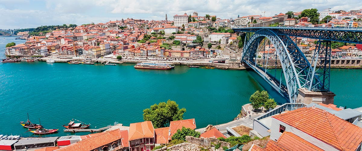 A view over Oporto, Portugal